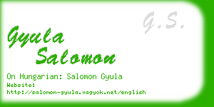 gyula salomon business card